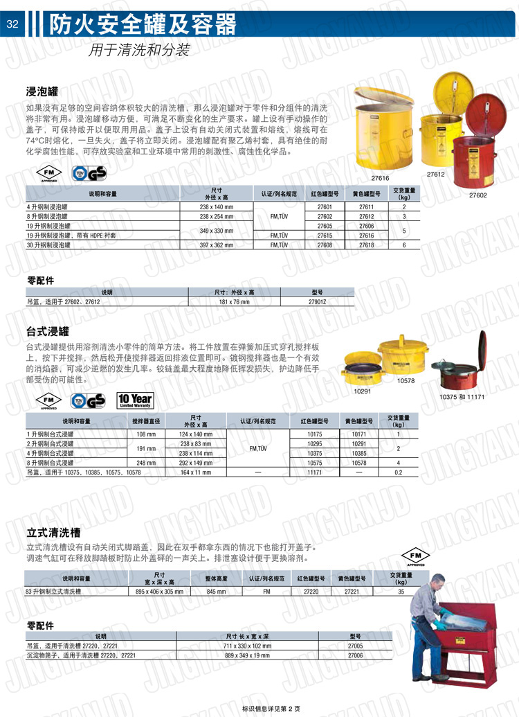 美國杰斯瑞特，justrite，臺式浸泡罐，立式清洗槽，清洗罐