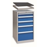 單軌工具柜帶頂框565×580×1000mm(5抽屜帶頂框50mm高)，XB90AN-5SG